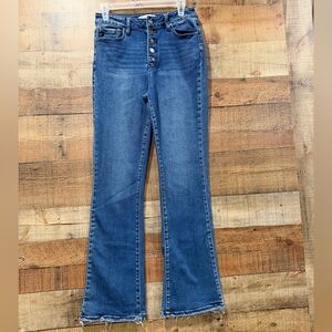 KanCan Dark Blue Button Fly Flare Jeans Size 9